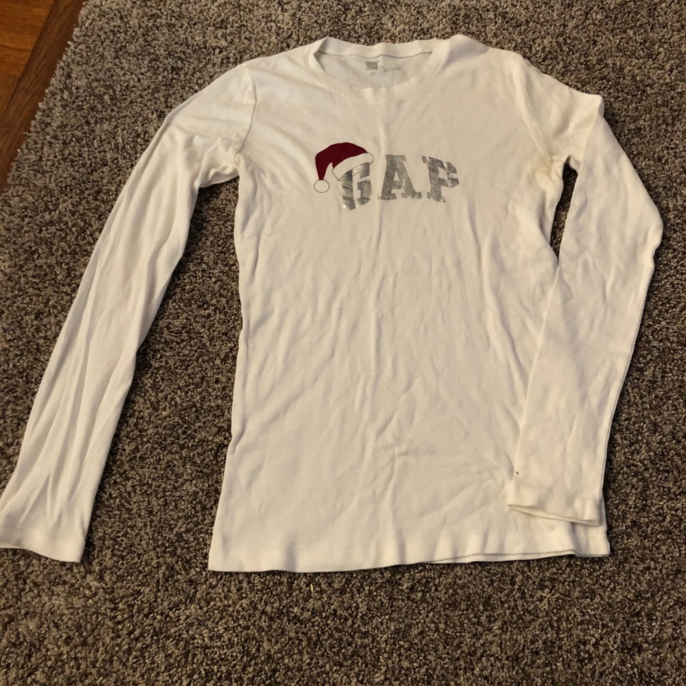 GAP Santa Hat White Long Sleeve - Medium